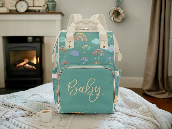 Diaper Bag Backpack Personalized Boho Rainbows Custom Diaper Bag Baby Name Diaper Bag Waterproof Baby Shower Gift Backpack Mommy Bag Etsy