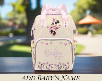 Diaper Bag Minnie Mouse Personalized Pink Custom Diaper Bag