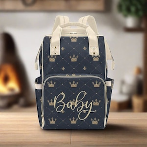 Diaper Bag Backpack Custom Diaper Bag Boys Regal Gold Black Waterproof Backpack Baby Shower Gift Mommy Bag Personalize Baby Name Diaper Bag