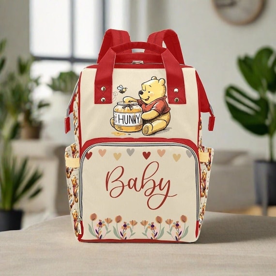 Diaper Bag Pooh Bear Personalized Tigger Custom Diaper Bag Backpack Gender Neutral Baby Shower Gift Waterproof Mommy Bag Backpack Gift Etsy