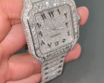 Reloj Moissanite / reloj de diamantes / reloj helado / reloj hip hop / reloj de lujo / helado / reloj automático / relojes para hombres / reloj