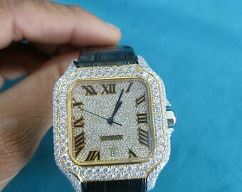 Reloj Moissanite / reloj de diamantes / reloj helado / reloj hip hop / reloj de lujo / helado / reloj automático / relojes para hombres / reloj