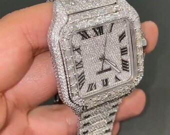 Reloj Moissanite / reloj de diamantes / reloj helado / reloj hip hop / reloj de lujo / helado / reloj automático / relojes para hombres / reloj