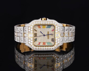 Reloj Moissanite / reloj de diamantes / reloj helado / reloj hip hop / reloj de lujo / helado / reloj automático / relojes para hombres / reloj