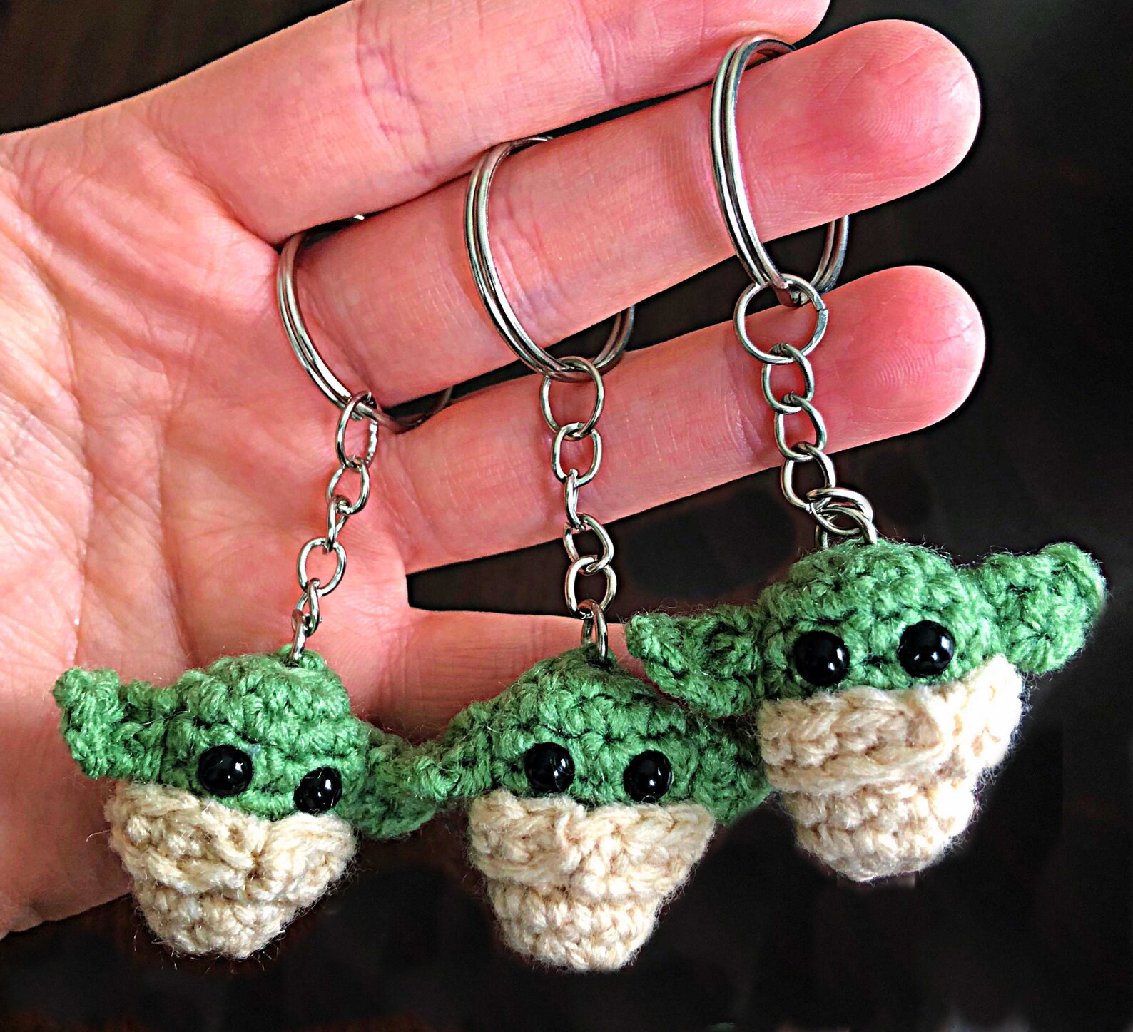 Mini Crochet Baby Yoda Keychain the Child Plus Mandolorian Etsy