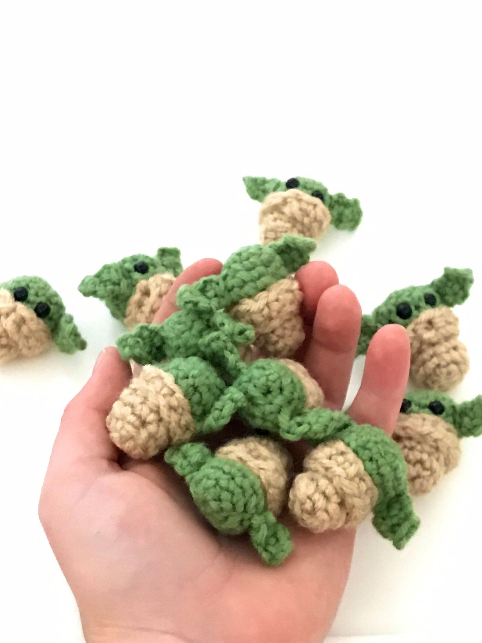 Mini Crochet Baby Yoda Keychain The Child Etsy