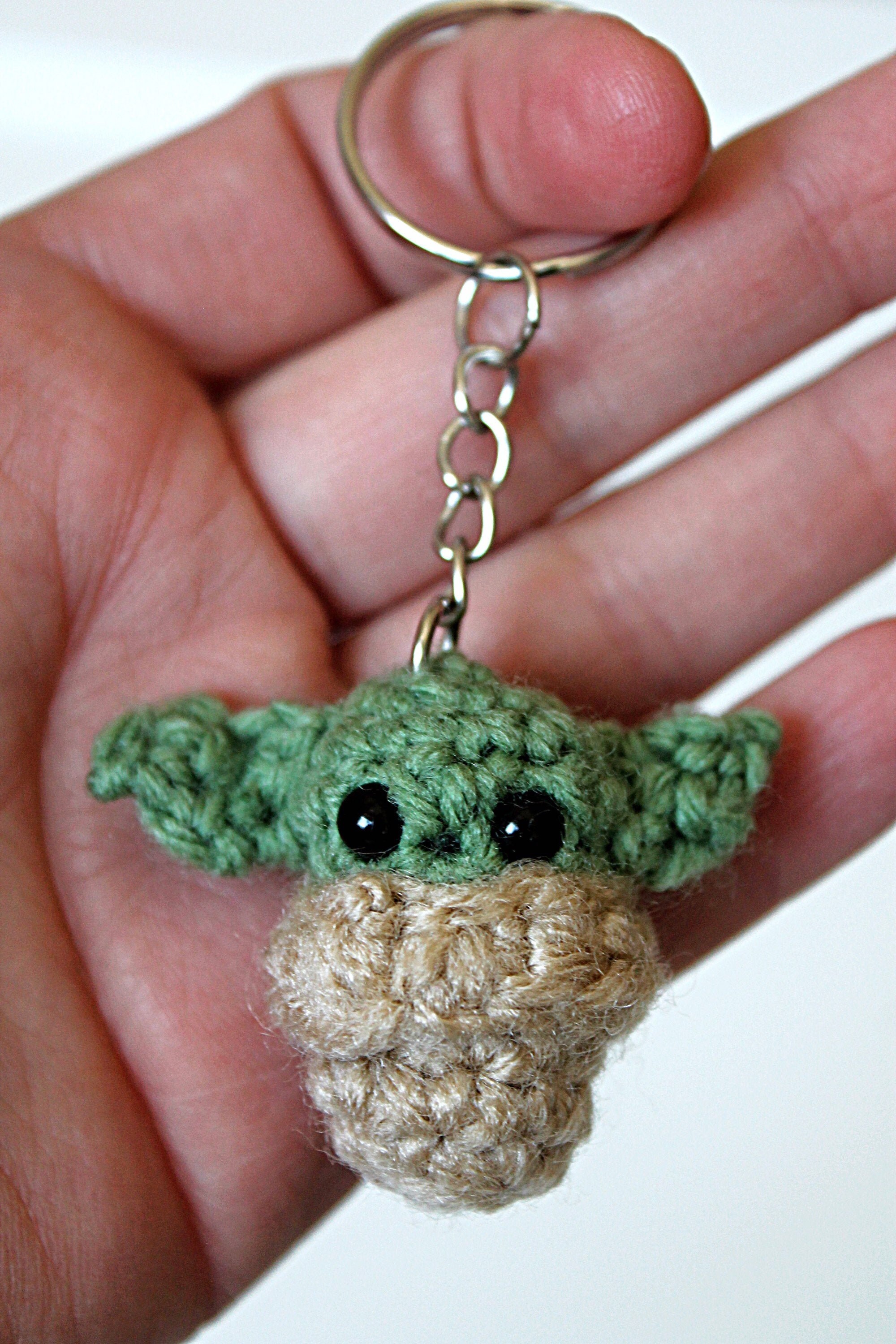 Mini Crochet Baby Yoda Keychain The Child Etsy
