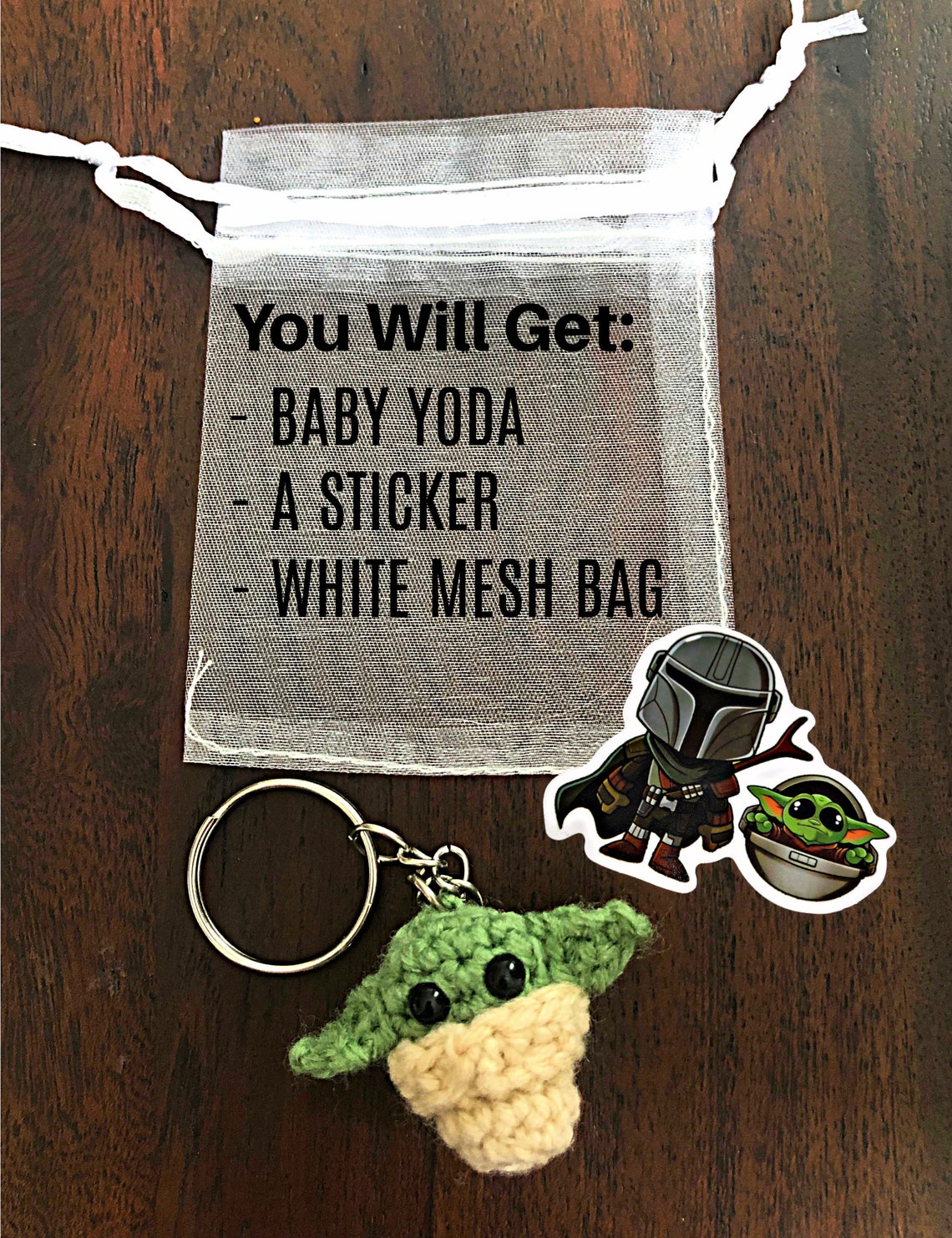 Mini Crochet Baby Yoda Keychain the Child Plus Mandolorian Etsy