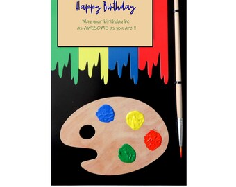 Fait A La Main Joyeux Anniversaire Artiste De Decoupage 3d Etsy France