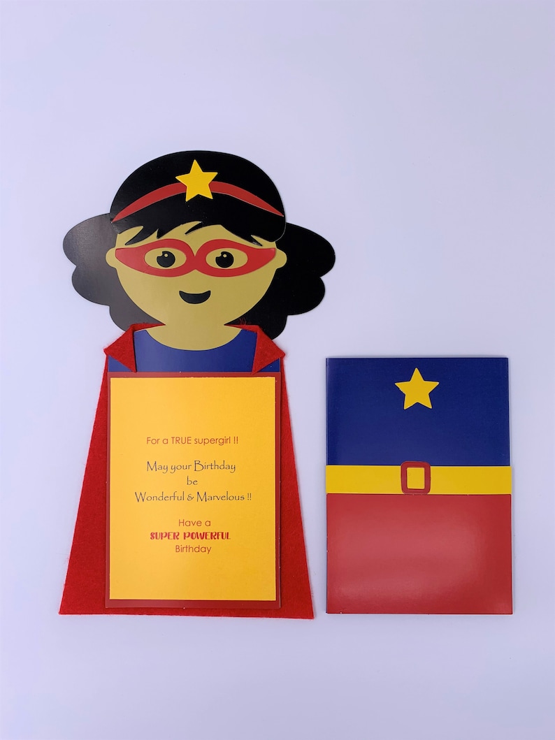 Superperson Girl Birthday Card / Superhero Card / Kids - Etsy