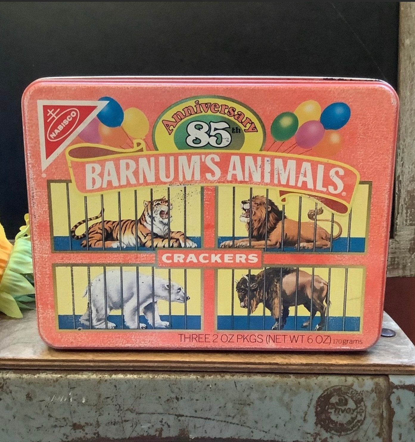 Vintage Barnums Animals Crackers 1987 Tin Canister Etsy