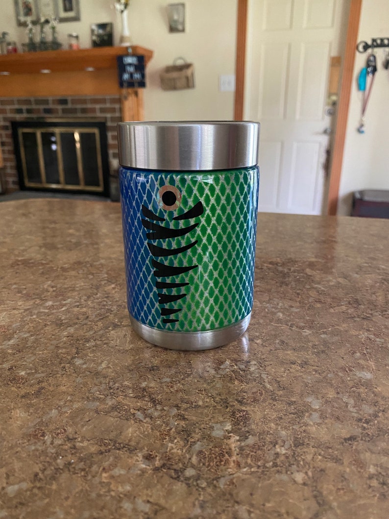 Insulated Koozie Customizable Woodgrain Fishing Lure Etsy