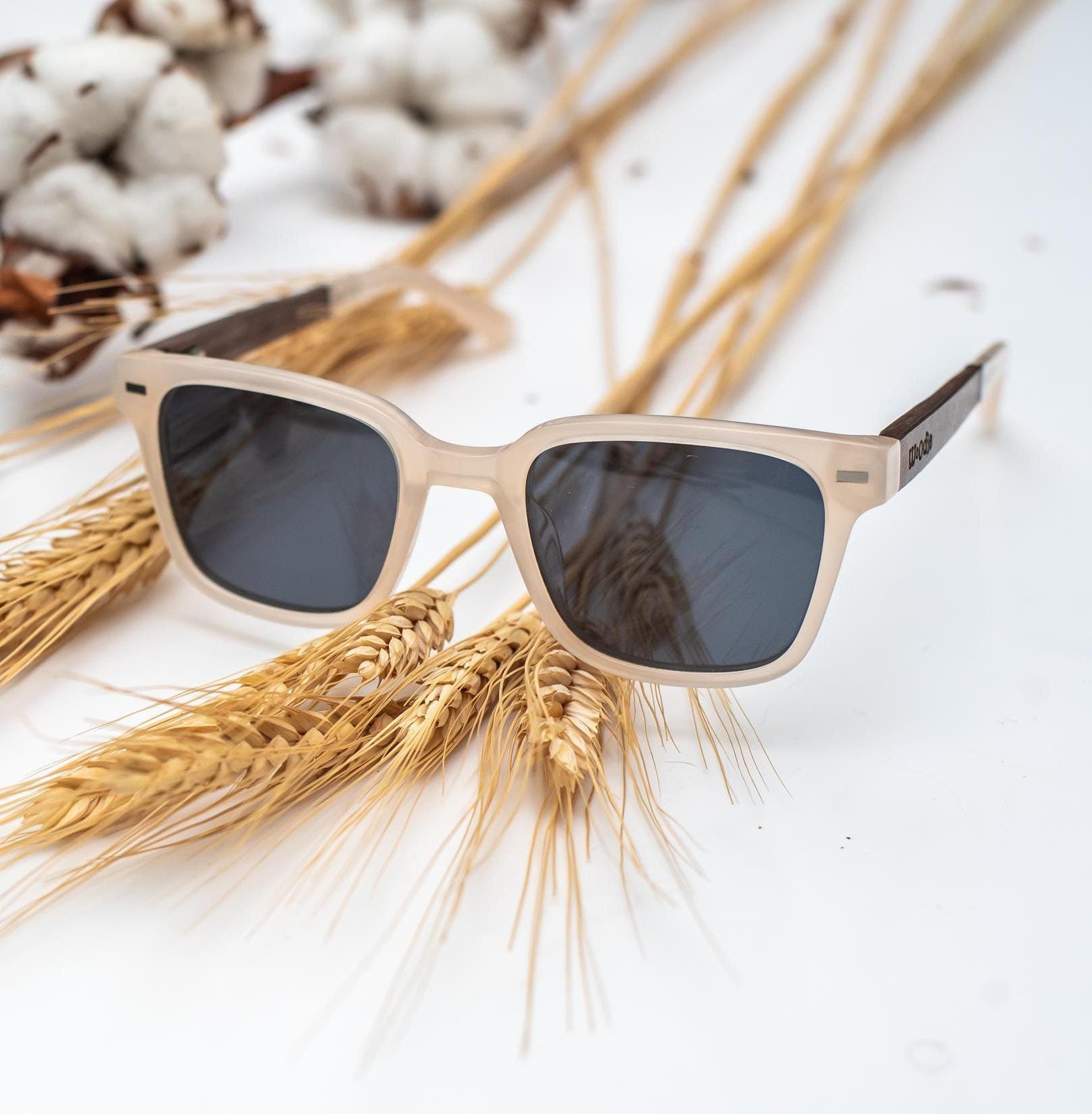 Handmade Wooden Rectangular Sunglasses Polarized Acetate Frame Amazon.com: ANDWOOD Mens Sunglasses Polarized UV Protection  main image 4