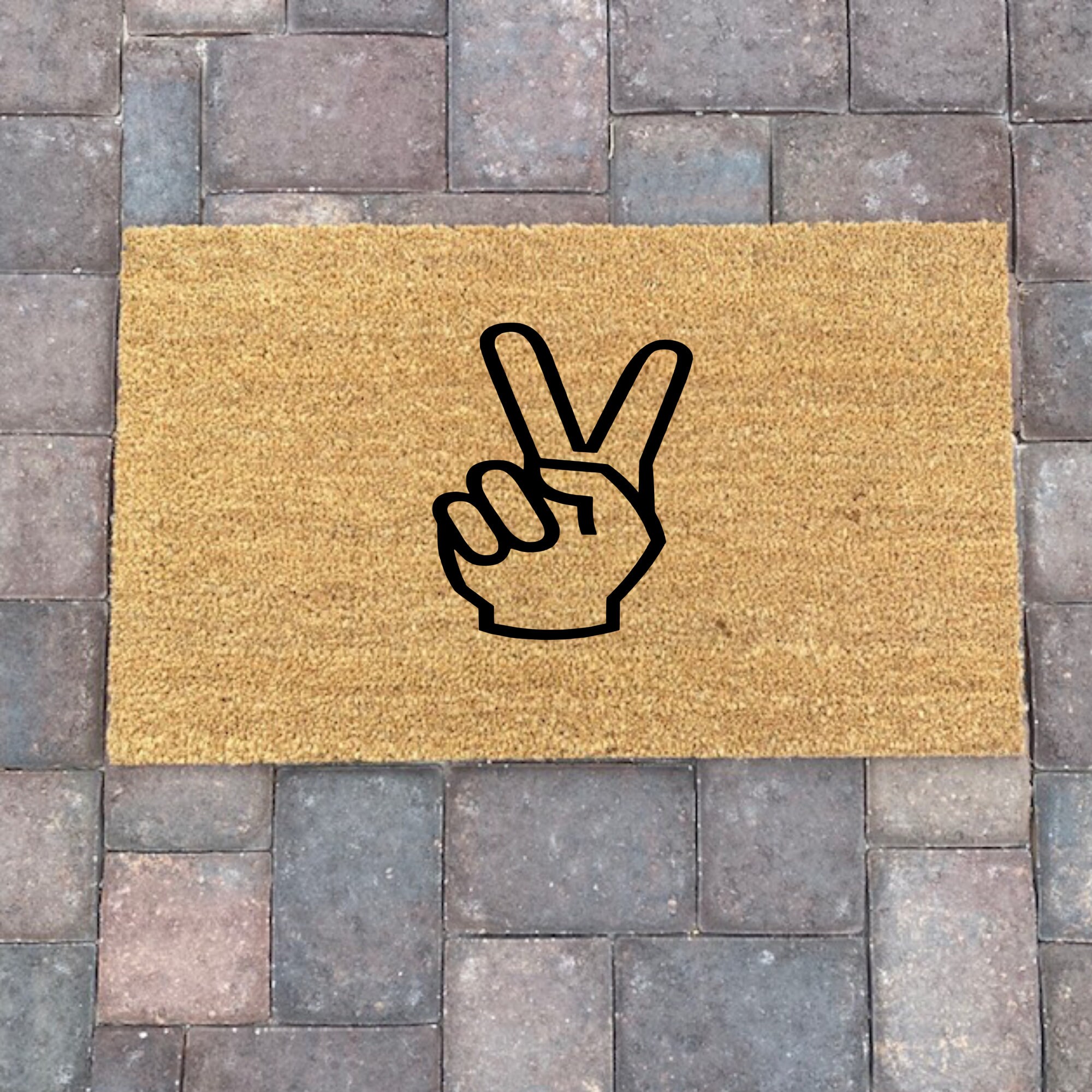 Mat Peace Sign Doormat Cute Doormat Front Porch Etsy