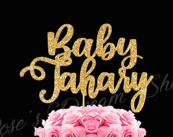 Adorno personalizado para tarta de baby shower, adorno con nombre de bebé, adorno de bienvenida, adorno con nombre de bebé personalizado, decoraciones para baby shower