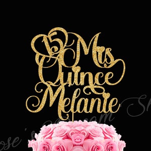 Mis Quince Birthday Cake Topper, Any Name Quinceañera Birthday Topper, Sweet 15 Cake Topper, 15th Birthday Cake Topper, Quinceañera Topper