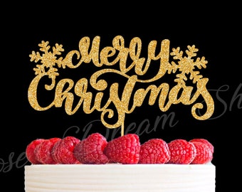 Adorno para tarta de Feliz Navidad, adorno para tarta de fiesta de Navidad, decoración para fiesta de Navidad, adorno para tarta de fiesta navideña, decoración para fiesta navideña, adorno