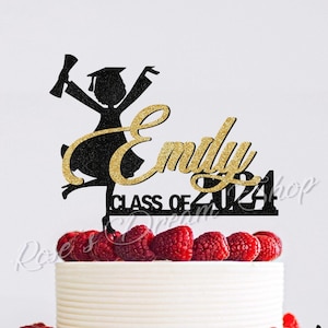 Custom Graduation Cake Topper Girl Class of 2025 Cake Topper, Personalized Grad Sign, Grad Cake Topper Class of 2025 Graduation Party Decor