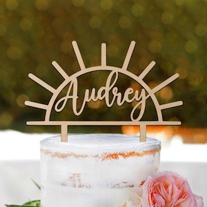Custom Name Cake Topper Sunshine Cake Topper Baby Shower Themes Neutral, You Are My Sunshine Party Decorations, 1st Birthday, Sun Topper