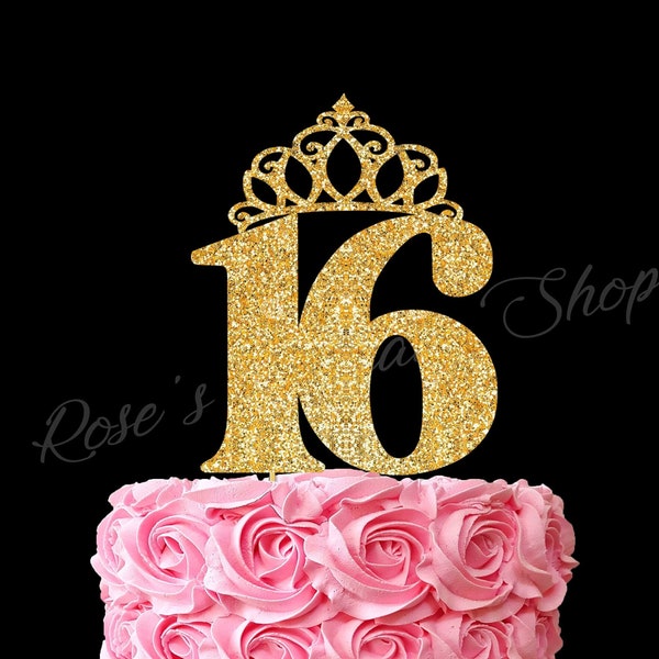16th Cake Topper, 16 Birthday Party, 16 Table Decor, Sweet Sixteen, Sixteen Cake Topper, 16 Decor, Sweet 16th Birthday Decoration, 16 Topper