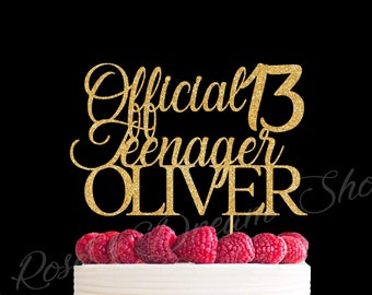 Custom 13th Birthday Cake Topper Party Decorations, Any Name 13th Birthday Cake Topper, 13th cake topper, Official Teenager Cake Topper