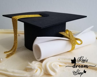 Graduation Cake Topper Class of 2024 Party Decorations, Graduation Cap and Diploma Cake Decor, Cake Decor, Grad Cap and Diploma, Grad 2024