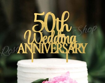 Wedding Anniversary Cake Topper, Personalized Wedding Cake Topper, Happy Anniversary Cake, Rustic Cake Topper, Anniversary Topper, Wood