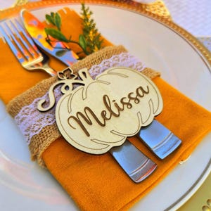 Pumpkin Place Cards Laser Cut, Personalized Place Cards, Fall Wedding Decor, Wedding Place Cards Thanksgiving Decor Thanksgiving Place Cards