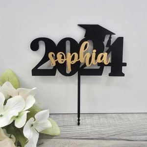 Personalized Graduation Cake Topper Class of 2024  , Custom Name Grad Cake Topper, Personalized Cake Topper, Graduation Gift, College Grad