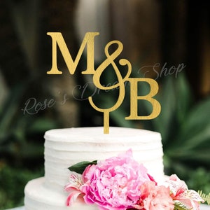 Custom Initial Cake Topper, Rustic Personalized Wedding Cake Topper, Script Letter Cake Topper, Monogram Cake Topper, Custom Letter Topper