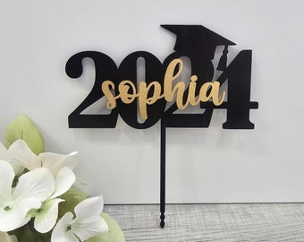 Personalized Graduation Cake Topper Class of 2024  , Custom Name Grad Cake Topper, Personalized Cake Topper, Graduation Gift, College Grad