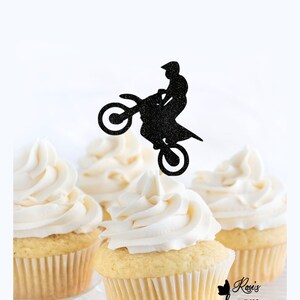 Motocross Cupcake Toppers, Bike Glitter, Motocross Party Decoration, Dirt Bike MX Birthday, Dirt Bike Cupcake Toppers, Dirt Bike Racing