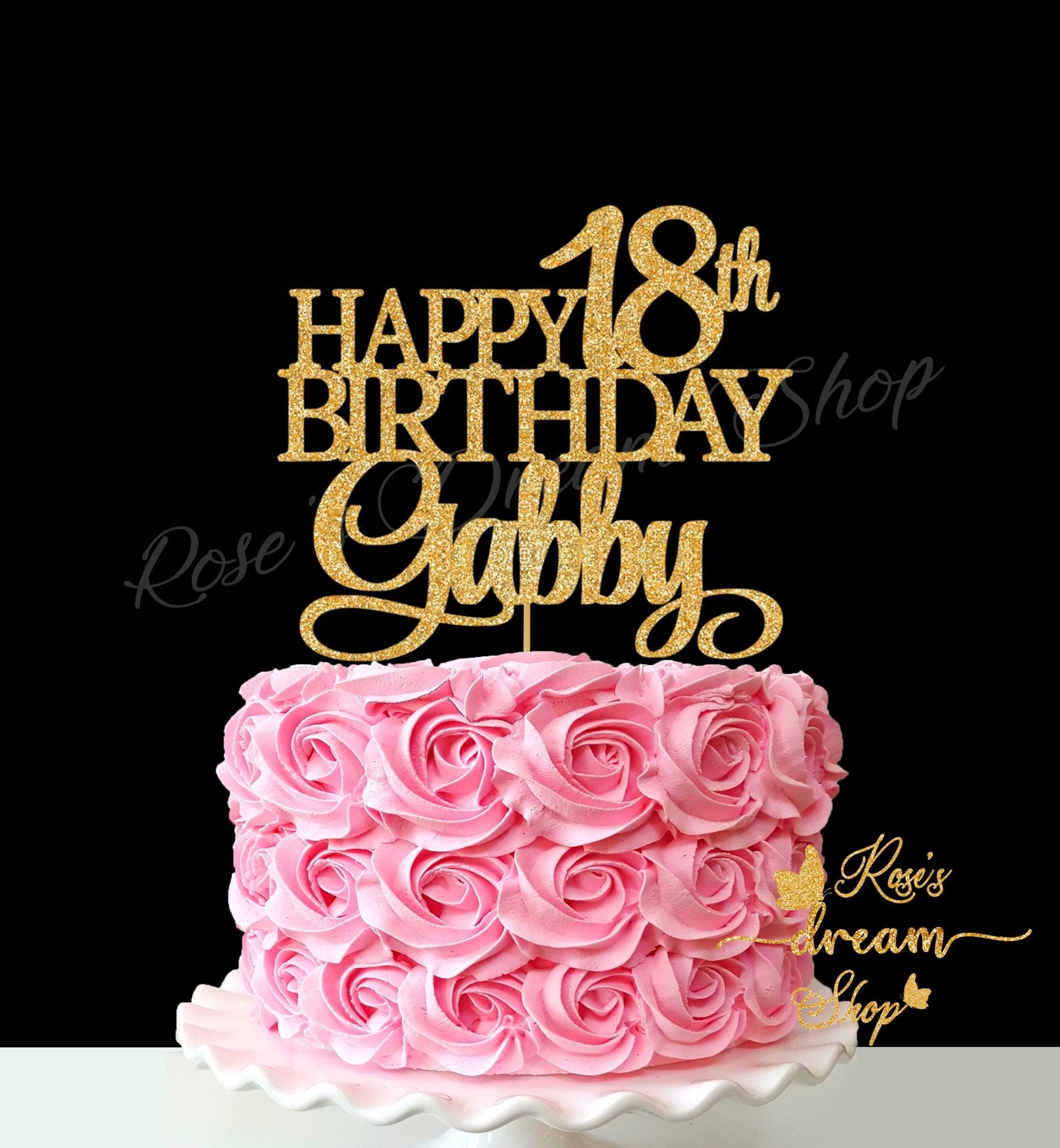 Happy 18th Birthday Cake Topper, Personalized Cake Topper, 18 Birthday ...