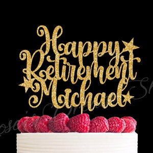 Retirement cake topper, Happy Retirement Cake Topper, Retirement Party Decor, Retirement Celebration Decor, Any Name