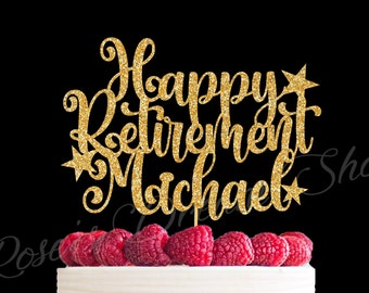 Retirement cake topper, Happy Retirement Cake Topper, Retirement Party Decor, Retirement Celebration Decor, Any Name