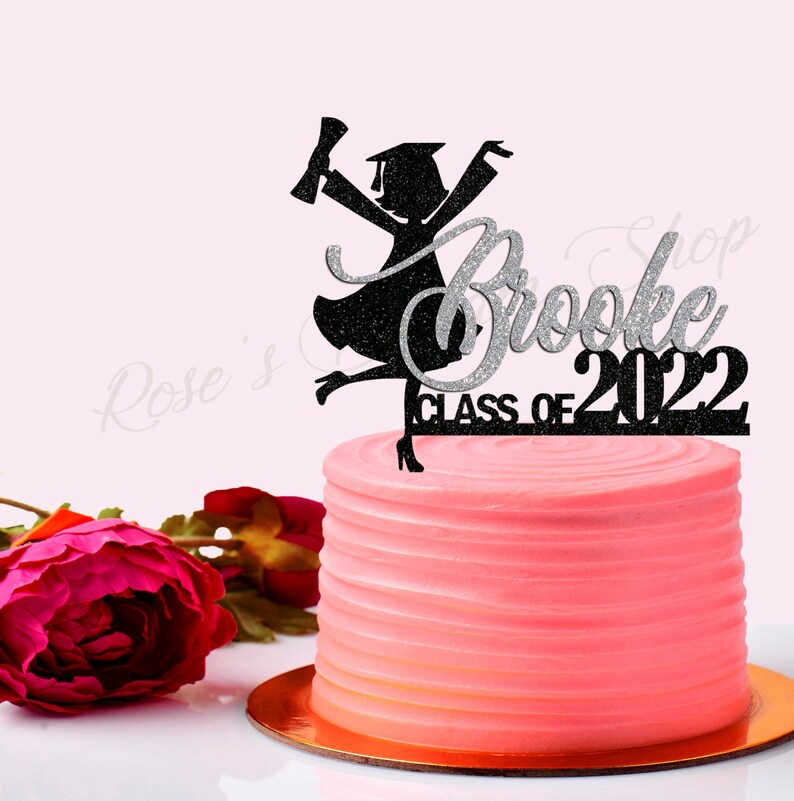 Girl Class of 2022 Cake Topper Custom Graduation Cake Topper Etsy
