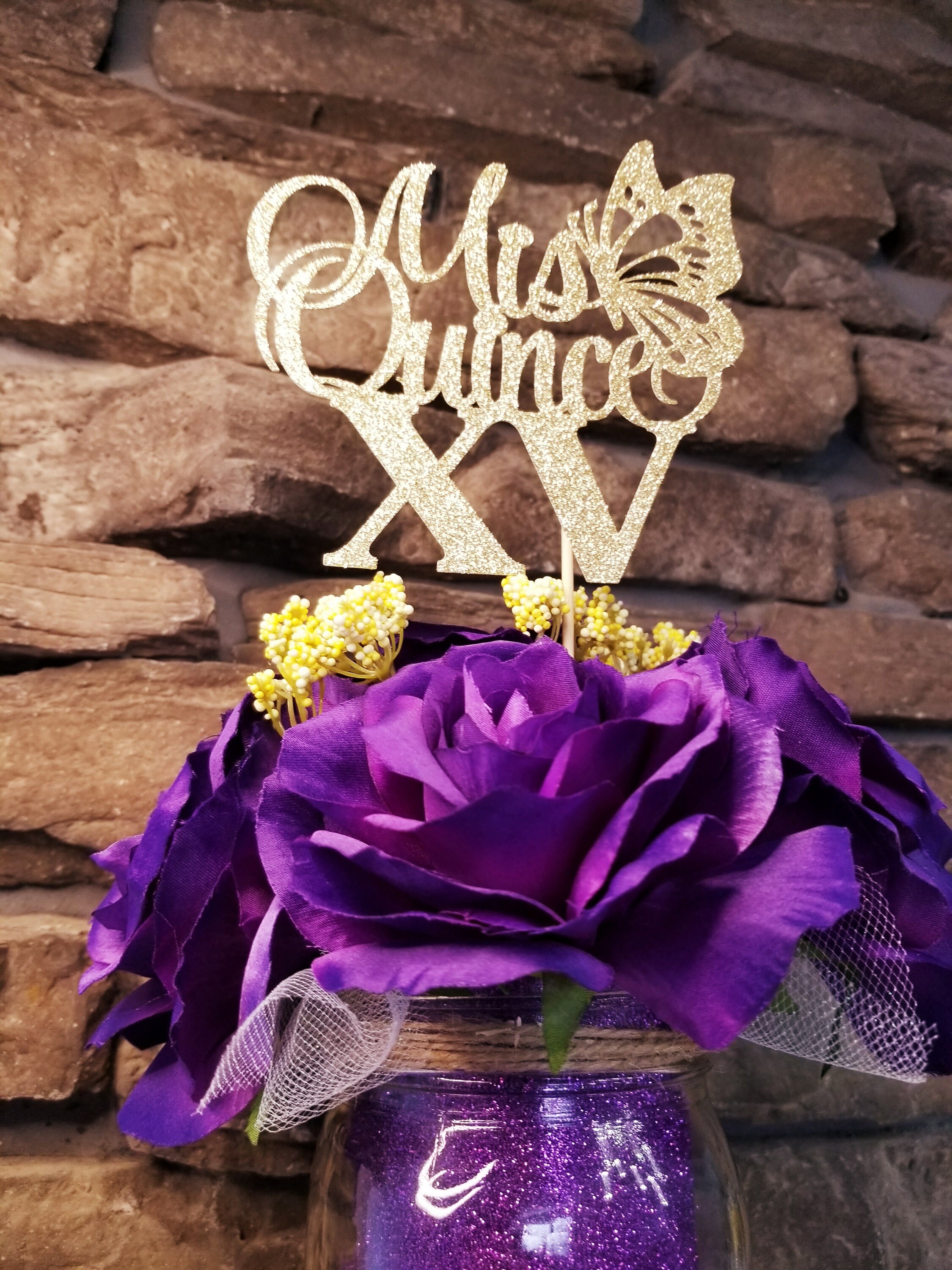 Mis Quince Centerpiece, Quinceañera Birthday Centerpiece, Sweet 15 ...