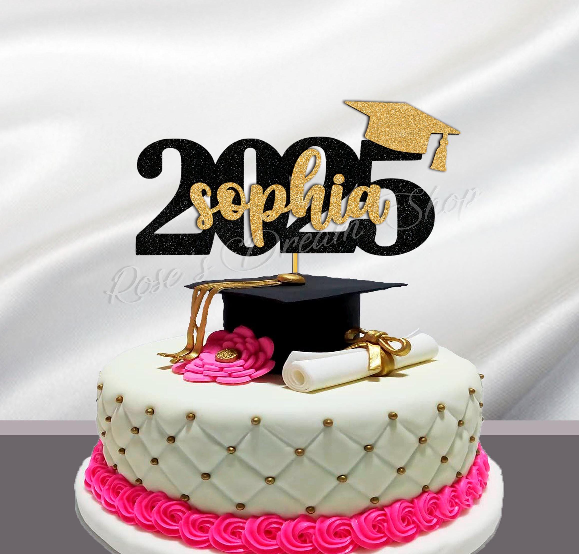 Custom Graduation Cake Topper Class of 2025, Personalized  Grad Cake Topper, 2025 Grad Cake Topper, Senior Grad Party Decor, Graduation Cake