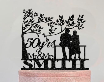 Personalized Anniversary Cake Topper, 50th Wedding Anniversary, Wedding Anniversary, 25th Anniversary Cake Topper, 40th Anniversary Topper