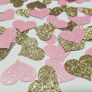 Confeti de corazón, decoración de fiesta de baby showers, oro rosa, decoración de mesa, favor de fiesta, boda de dispersión de mesa, confeti de brillo, decoración de aniversario