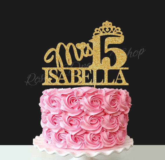 Party Décor Mis Quince Cake topper Mis Quince Custom name cake topper