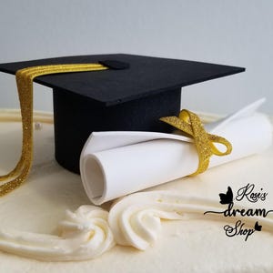 Graduation Cake Topper Class of 2025 Party Decorations, Graduation Cap and Diploma Cake Decor, Cake Decor, Grad Cap and Diploma, Grad 2025