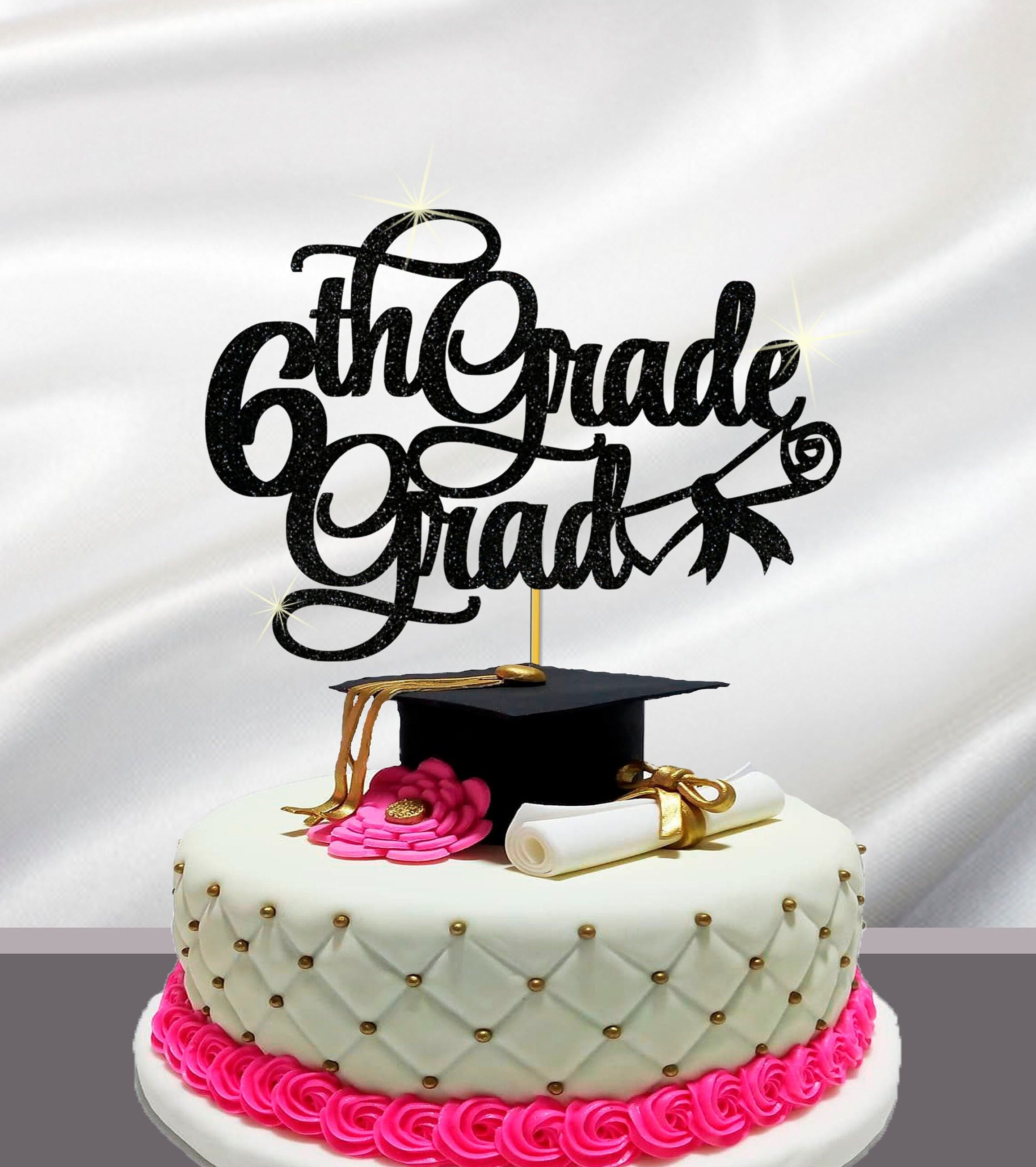 Adorno para tarta de graduación de sexto grado, fiesta de graduación de  secundaria, decoración para fiesta de graduación de sexto grado, decoración, image size:2318x2610