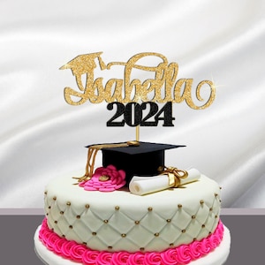 Graduation Cake Topper, Custom Name Class of 2024 Cake Topper, Graduation Party Decor, Congrats Grad Name 2024, Personalized Grad Sign
