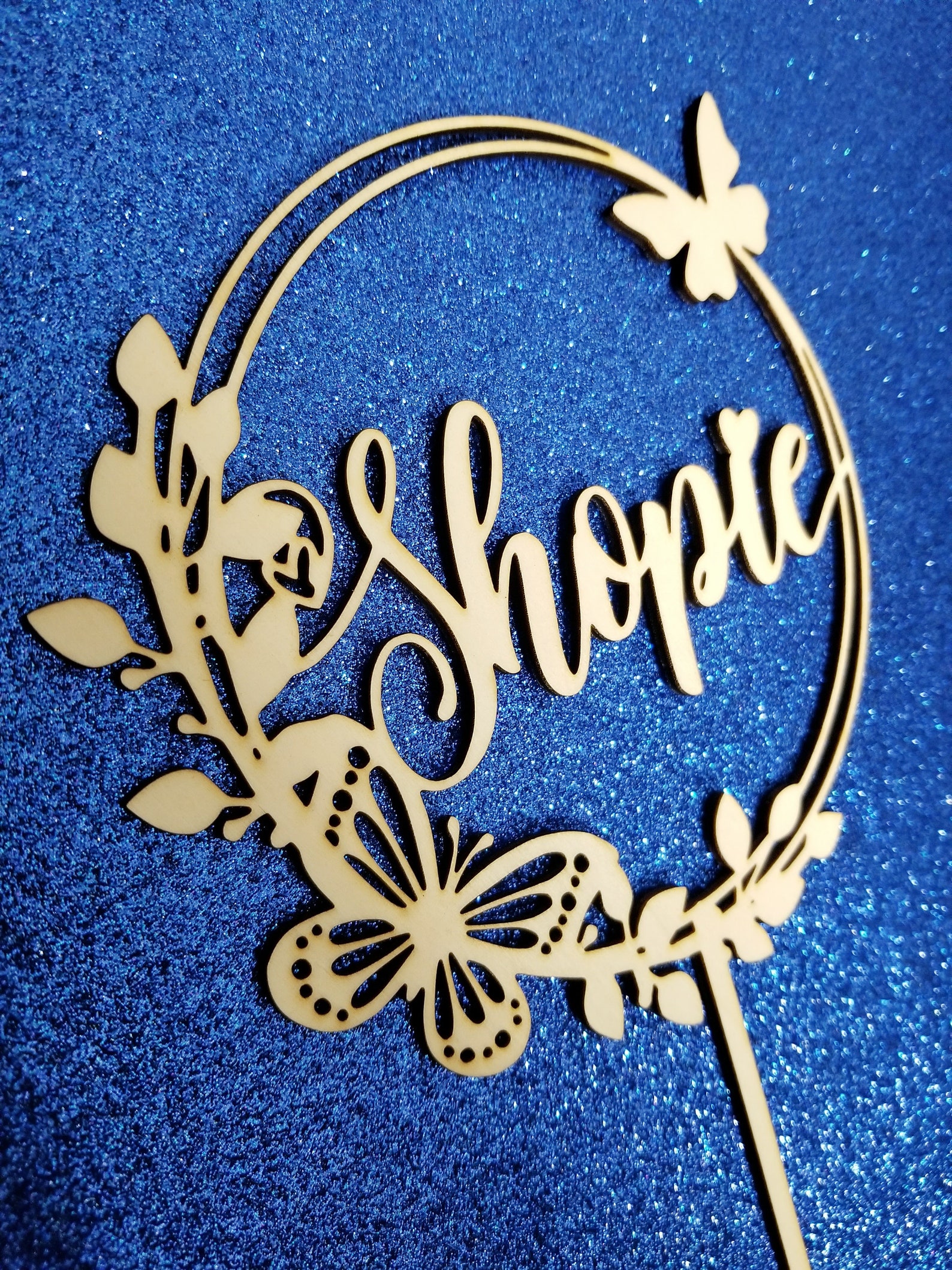 Custom Butterfly Cake Topper Wooden Cake Topper With Custom Etsy