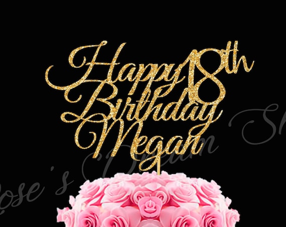 18th Birthday cake topper, Personalized Birthday cake topper, Any Number, Happy Birthday Cake Topper, 18th Birthday Party Decoration