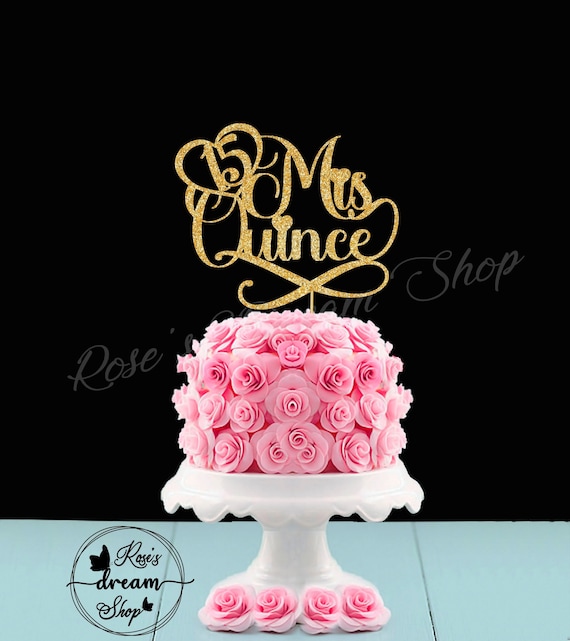 Party Décor Mis Quince Cake topper Mis Quince Custom name cake topper