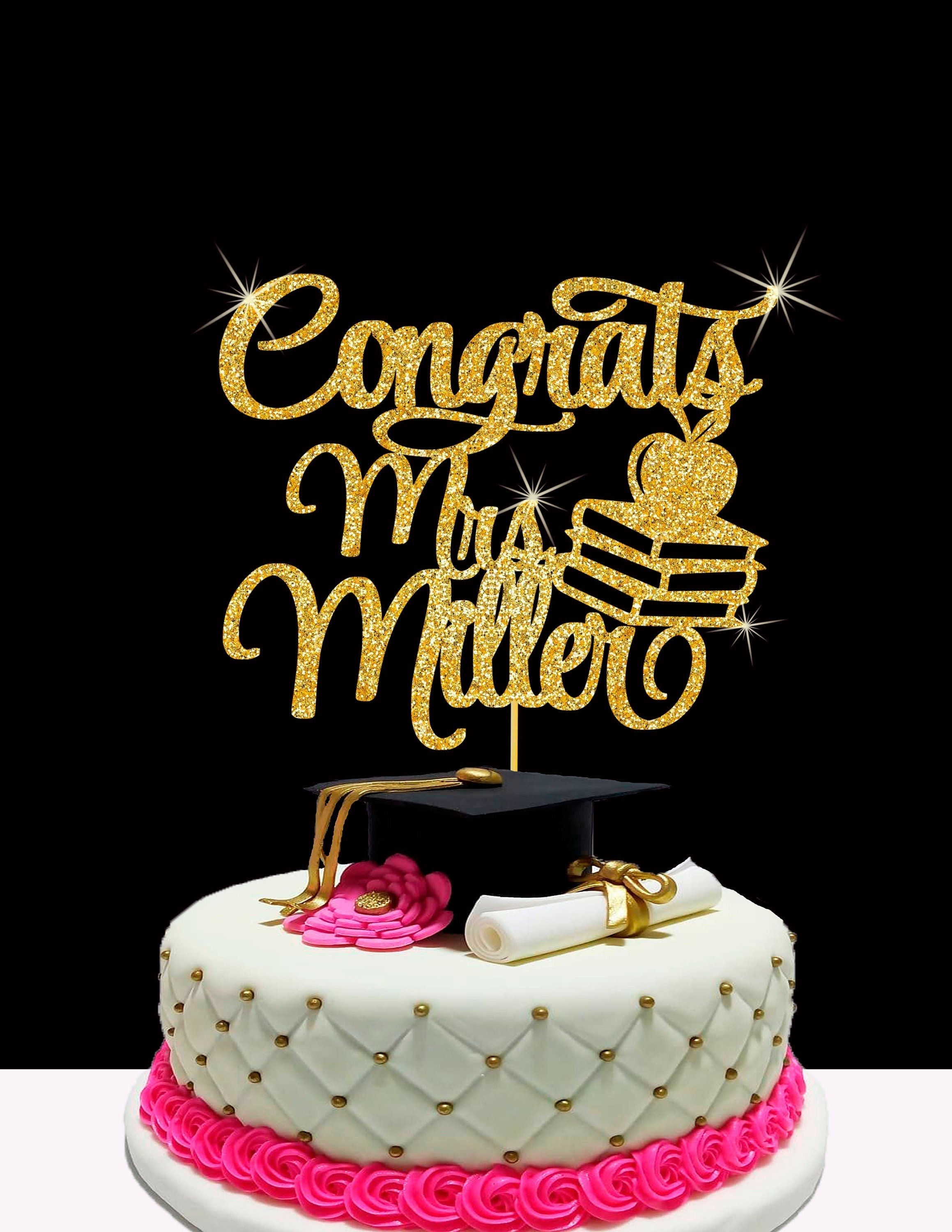 Felicitaciones personalizadas Teacher Cake Topper - Etsy México