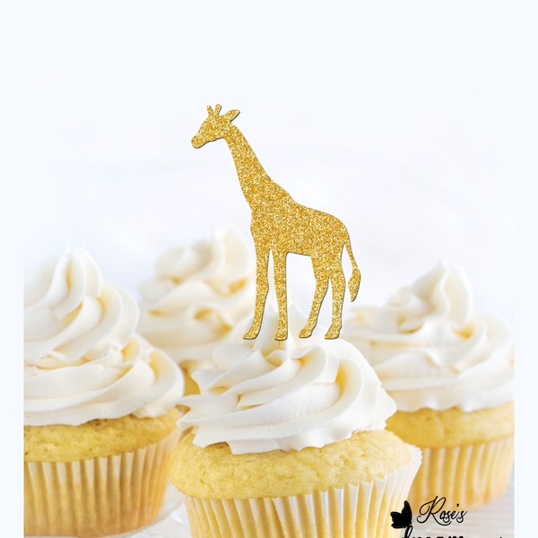 Giraffe Cupcake Toppers, Giraffe Birthday Party, Giraffe Food Picks, Safari Cupcake Toppers, Party animals, Giraffe Theme Baby Shower Decor