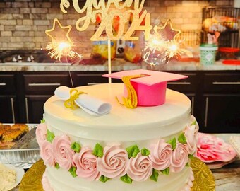 Boao 36 Pcs Graduation Cake Decorations Congrats